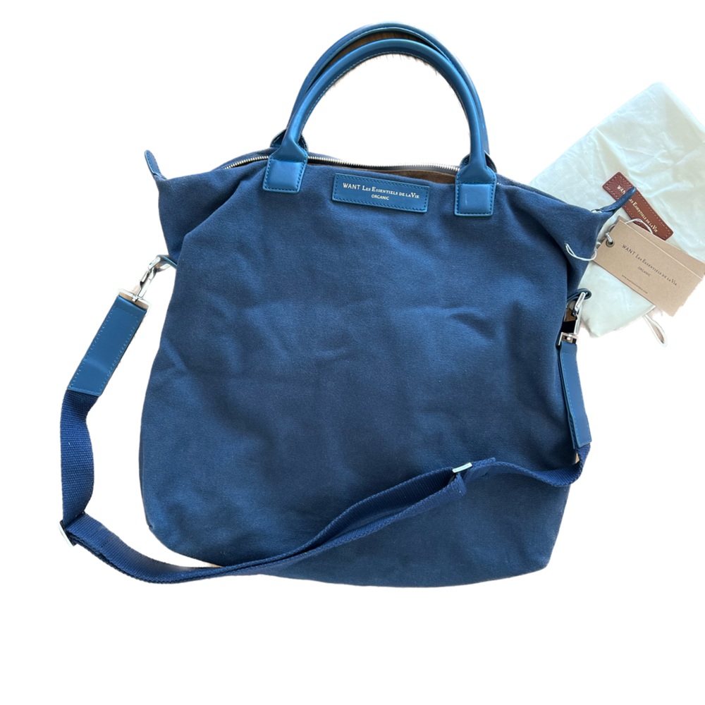 WANT Les Essentiels Vie Organic cotton blue tote